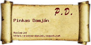 Pinkas Damján névjegykártya